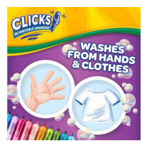 Crayola 10 Ct Washable Clicks Retractable Markers, Bold And Bright