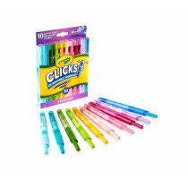 Crayola 10 Ct Washable Clicks Retractable Markers, Bold And Bright