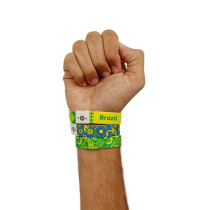 FIFA Fabric Fashionable Qatar 2022 World Cup Country Team Doodlz Nylon Breacelet, Brazil