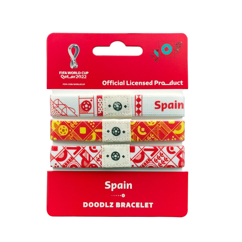 FIFA Fabric Fashionable Qatar 2022 World Cup Country Team Doodlz Nylon Breacelet, Spain