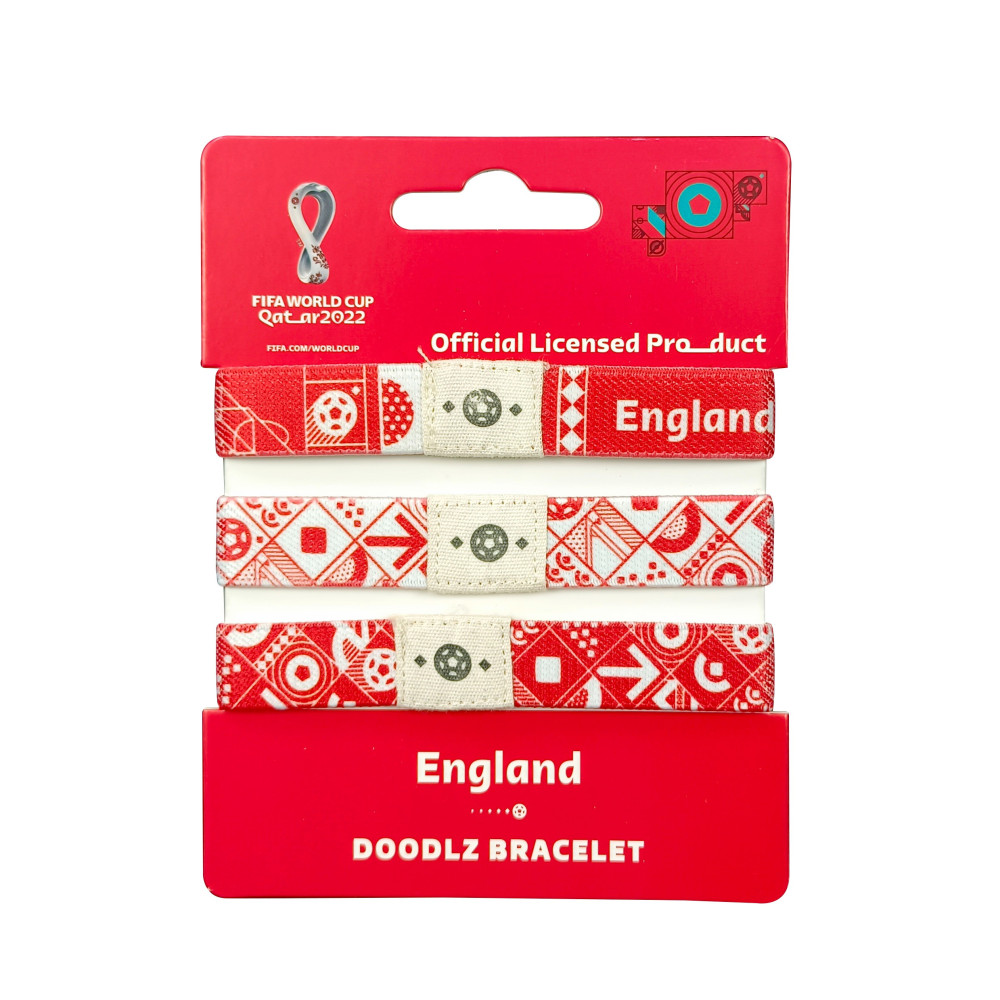 FIFA Fabric Fashionable Qatar 2022 World Cup Country Team Doodlz Nylon Breacelet, England