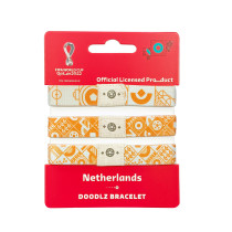FIFA Fabric Fashionable Qatar 2022 World Cup Country Team Doodlz Nylon Breacelet, Netherlands