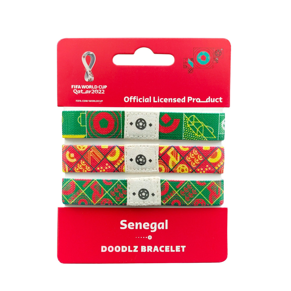 FIFA Fabric Fashionable Qatar 2022 World Cup Country Team Doodlz Nylon Breacelet, Senegal