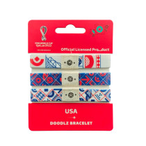 FIFA Fabric Fashionable Qatar 2022 World Cup Country Team Doodlz Nylon Breacelet, Usa