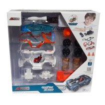 D-Power 17Pcs Diy Modified Race Car For Kids Building Toy Kit Make You Own Racing Car, Scale 1:32