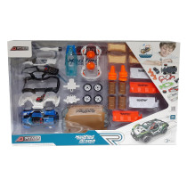 D-Power 35Pcs Diy Modified Race Car For Kids Building Toy Kit Make You Own Racing Car, Scale 1:32