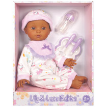 Lotus 16 Inch, Soft-Bodied Baby Doll Afro-American, No Hair