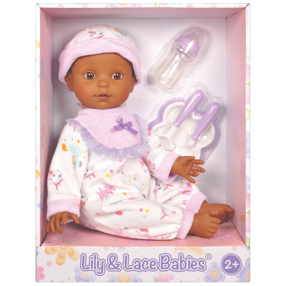 Lotus 16 Inch, Soft-Bodied Baby Doll Afro-American, No Hair