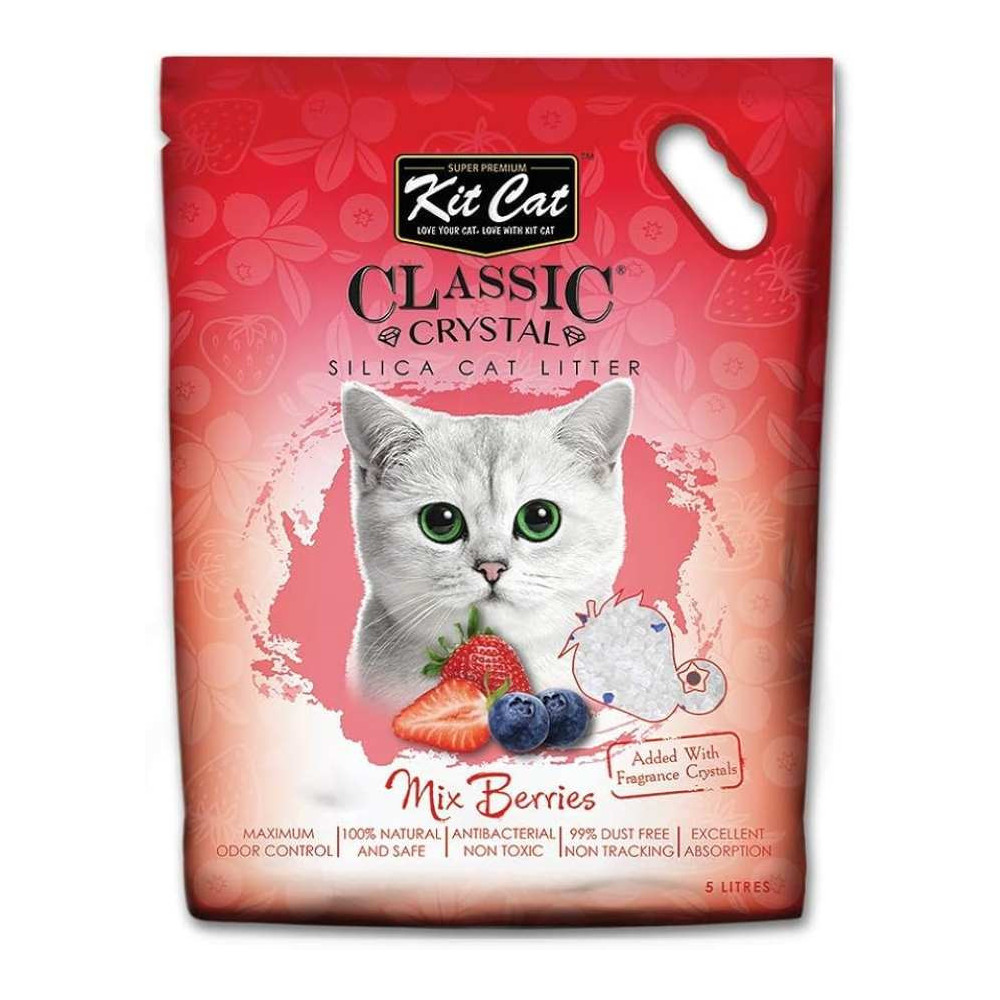 Kit Cat Classic Crystal Silica Cat Litter Mix Berries 5L