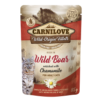 Carnilove 24pcs x 85g Wild Boar Enriched With Chamomile For Adult Cats (Wet Food Pouches)