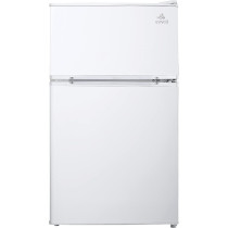 Evvoli 125 Liters Mini Refrigerator Double Door With Frost Free System, Separate Chiller, Adjustable Leg, Child Lock, EVRFM-100LW, White, 1 Year Warranty