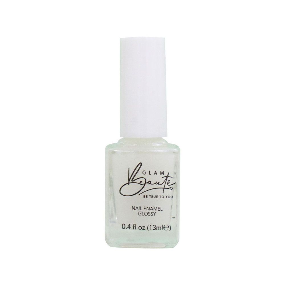 GlamBeaute Glossy Nail Enamel Nail Polish 28, Snow White