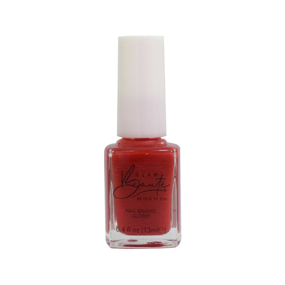 GlamBeaute Glossy Nail Enamel Nail Polish 62, Flaming Hot