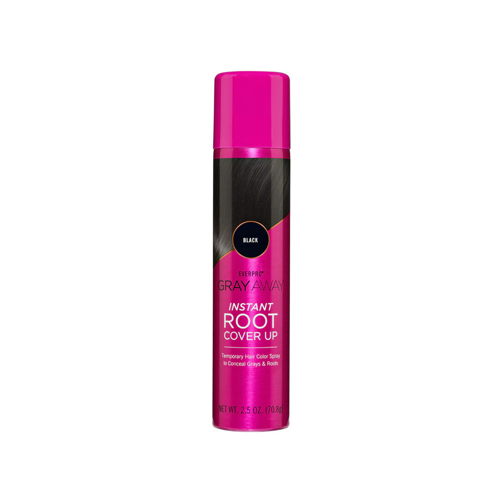 Everpro Gray Away Instant Root Cover Up Black Spray, Temporary Hair Color, 70.8g