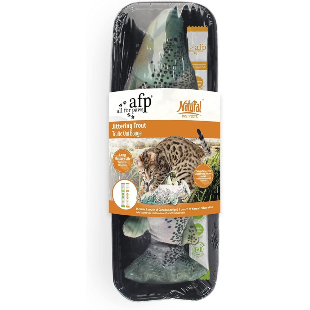 All For Paws Jittering Fish Trout Toy For Cats