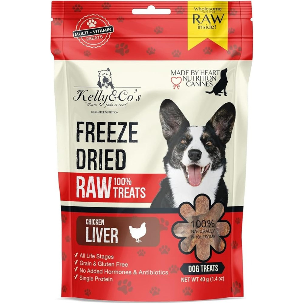 Kelly & Co's Single Ingredient Freeze Dried Chicken Liver For Dog, 40 Gram