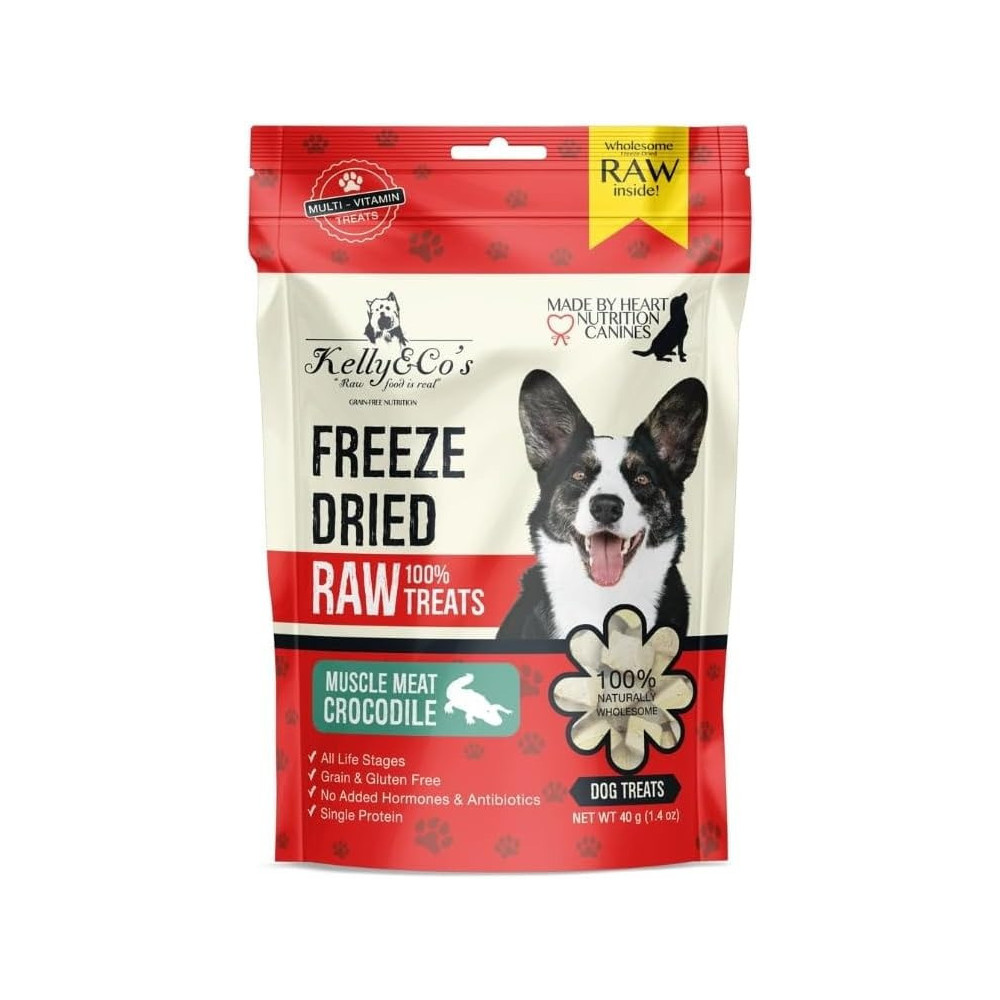 Kelly & Co's Single Ingredient Freeze-Dried Crocodile Muscle Meat For Dog, 40 Gram