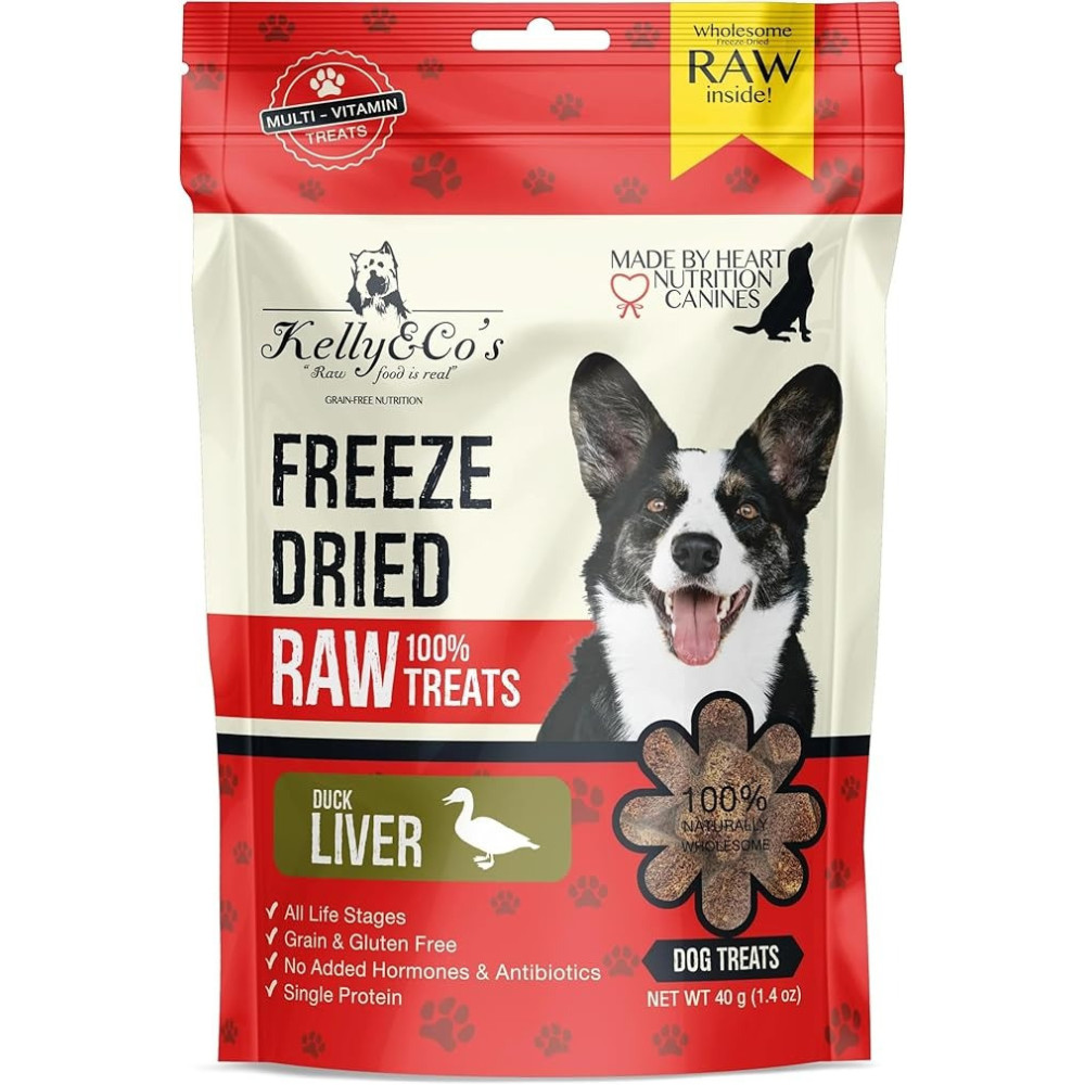 Kelly & Co's Single Ingredient Freeze-Dried Duck Liver For Dog, 40 Gram