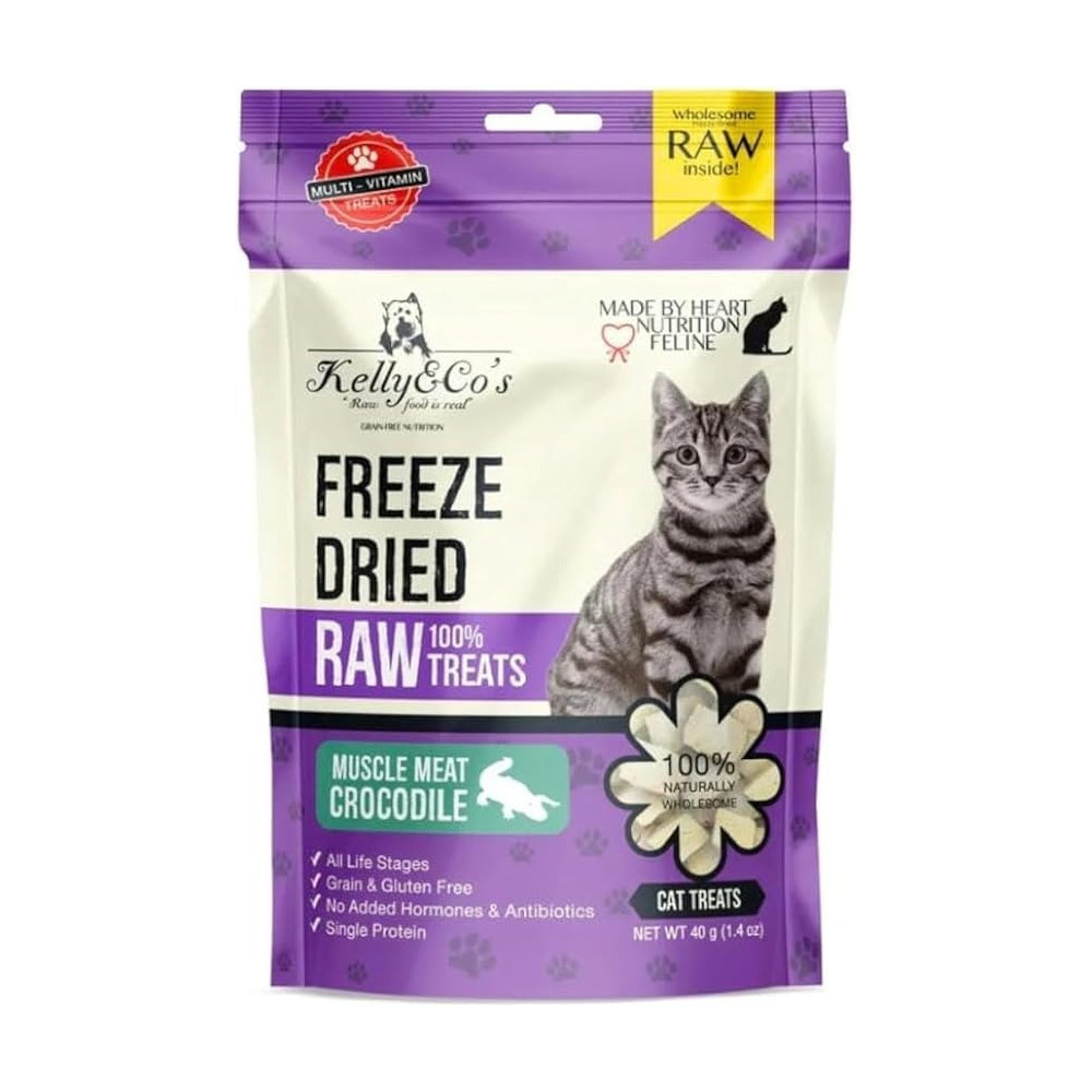Kelly & Co's Single Ingredient Freeze-Dried Crocodile Muscle Meat For Cat, 40 Gram