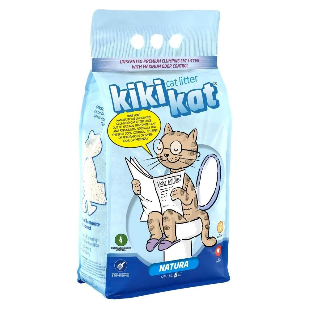 Kiki Kat White Bentonite Clumping Cat Litter Natural, 5L