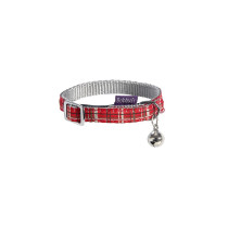 Bobby Kilt Traditional Smart Cat Collar With Bell, Red Colour