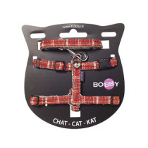 Bobby Kilt Cat Harness And Lead, Red, Extra Small