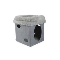 All For Paws Lambswool 2 In 1 Cat Castle, Grey