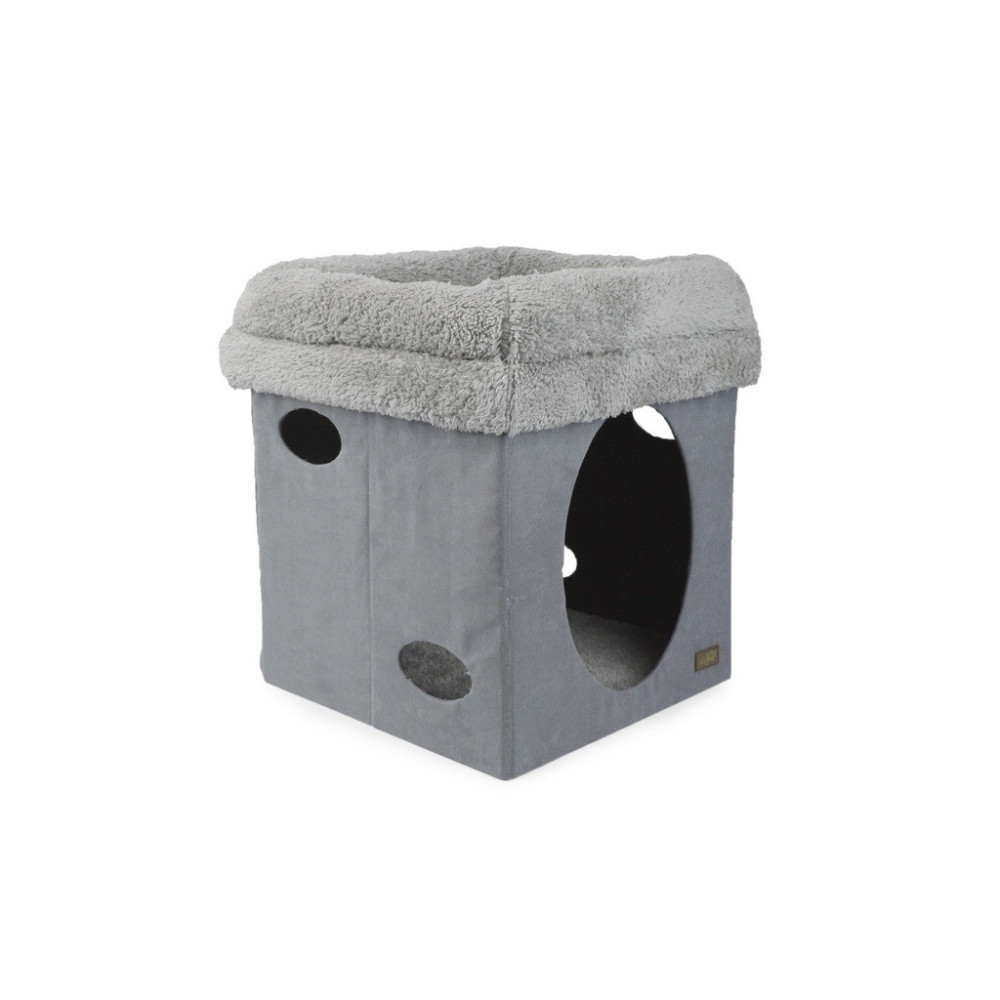All For Paws Lambswool 2 In 1 Cat Castle, Grey