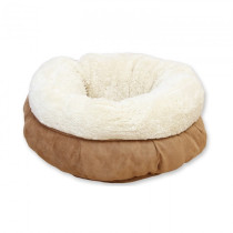 All For Paws Cat Bed Lambswool Donut Shape, Tan