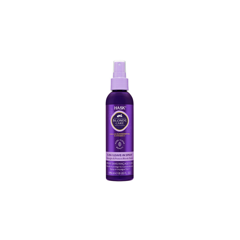 Hask Blonde Care 5 In 1 Leave In Hair Spray, Detangles And Protects Blonde Shades, 175ml