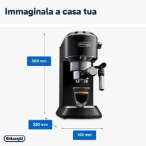 De'Longhi Dedica Pump Espresso Manual Coffee Machine, Cappuccino, Latte Macchiato With Milk Frother, Thermo Block Heating System For Accurate Temperature, Easy To Clean, Ec685.Bk (Black), 1 Year Warranty