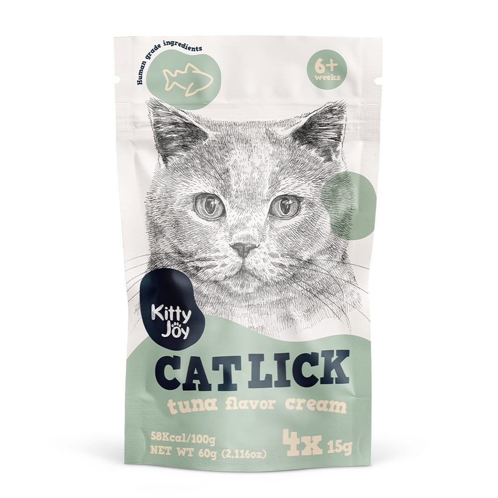 Kitty Joy Cat Lick Tuna Flavour Cream Cat Treats, Pack Of 4 x 15 g