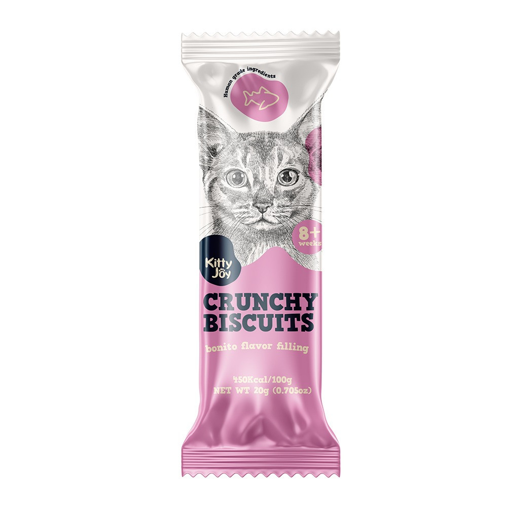 Kitty Joy Crunchy Biscuits With Bonito Flavour Filling Cat Treats, 20 g