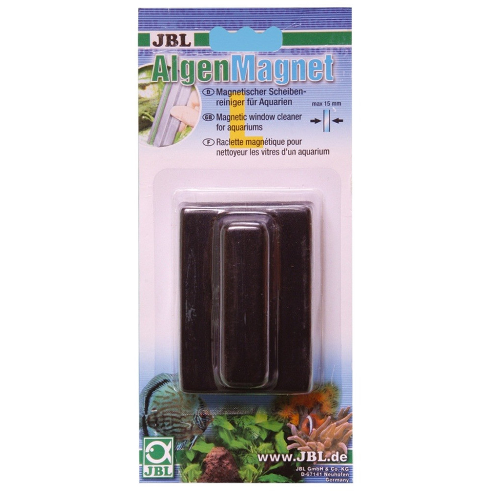 Jbl Algae Magnet L Magnetic Glass Cleaner For Up To 15Mm Thick Aquarium Panes, Black