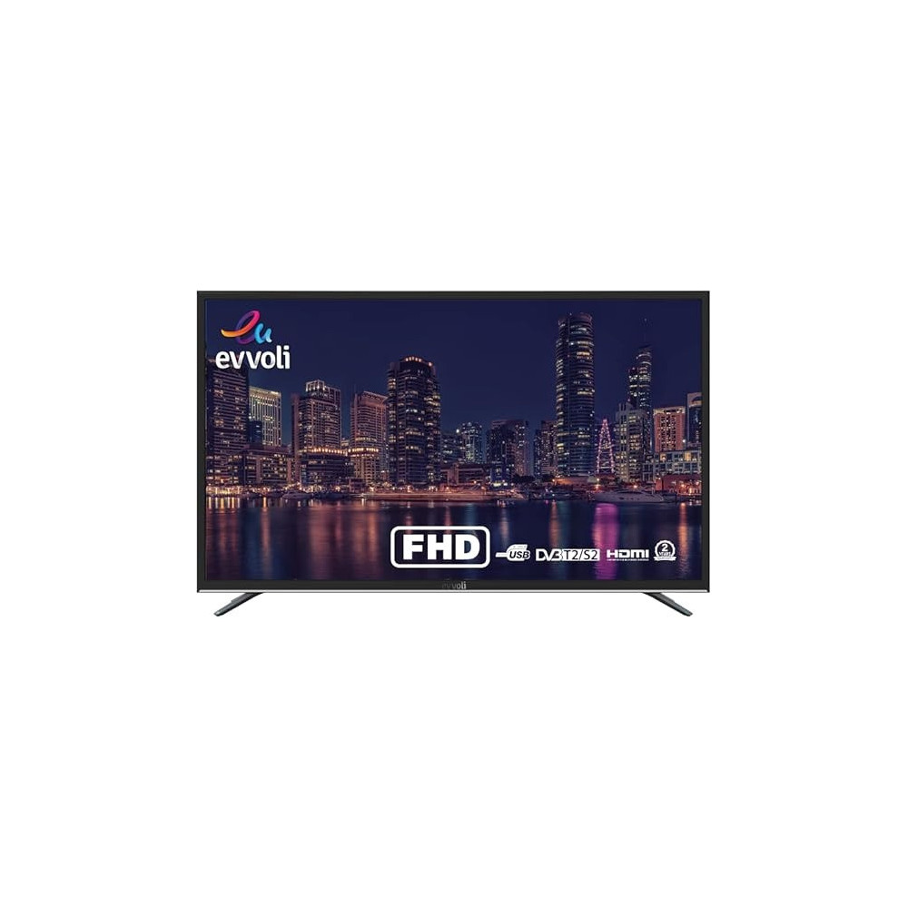 Evvoli 43-Inch Full HD LED TV With Built In Receiver, 43EV100D, Black