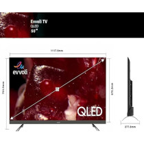 Evvoli 50-Inch 4k QLED Android Smart Tv With Bulit in Evvo Sound Bar, 50EV350QA, Black