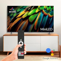 Evvoli 65-Inch 4K Mini LED Android Smart Tv, Dolby Vision-Atoms, HDR 10+,120HZ With Remote Laser Pointer, 65EV600MA, Black