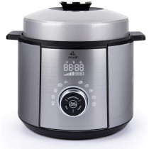 Evvoli Pressure Cooker, 6 Liters, 10 Adjustable Programs, 7 Pressure Programs, Non-stick inner pot, Steam tray included, 1100W, EVKA-PC6010S, Silver/Black