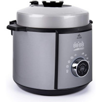 Evvoli Pressure Cooker, 6 Liters, 10 Adjustable Programs, 7 Pressure Programs, Non-stick inner pot, Steam tray included, 1100W, EVKA-PC6010S, Silver/Black