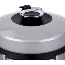 Evvoli Pressure Cooker, 6 Liters, 10 Adjustable Programs, 7 Pressure Programs, Non-stick inner pot, Steam tray included, 1100W, EVKA-PC6010S, Silver/Black
