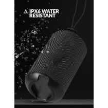 Evvoli 10 Watts Water-Resistant Indoor And Outdoor Bluetooth Speaker With a Built-in Microphone, EVAUD-MB10A, Black
