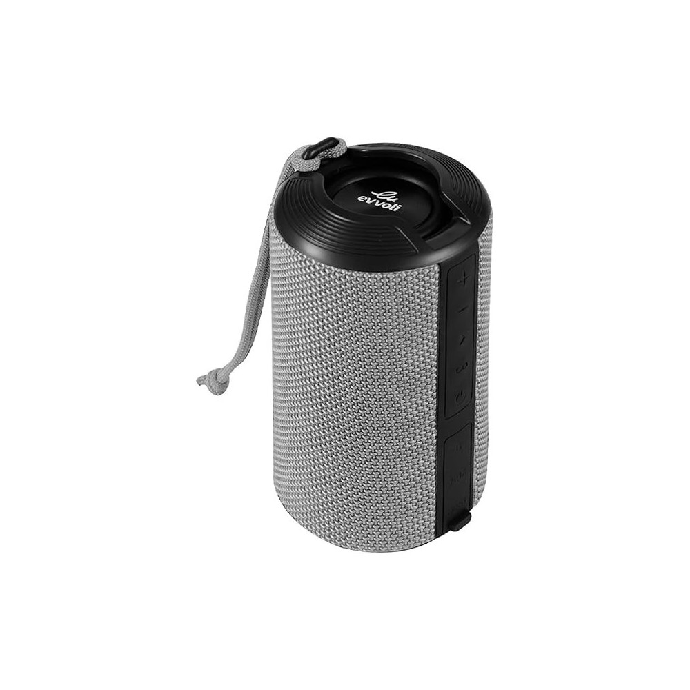Evvoli 10 Watts Water-Resistant Indoor And Outdoor Bluetooth Speaker With a Built-in Microphone, EVAUD-MB10AG, Grey