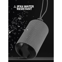 Evvoli 10 Watts Water-Resistant Indoor And Outdoor Bluetooth Speaker With a Built-in Microphone, EVAUD-MB10AG, Grey