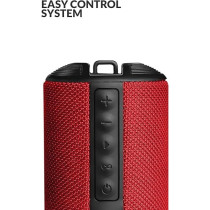 Evvoli 10 Watts Water-Resistant Indoor And Outdoor Bluetooth Speaker With a Built-in Microphone, EVAUD-MB10AR, Red