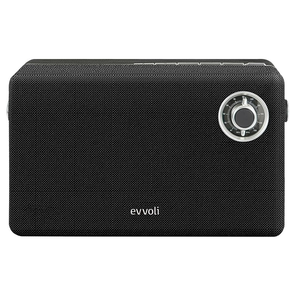 Evvoli Portable Wireless Retro Bluetooth Speaker With 50W Heavy Bass Speaker for Home, Outdoor, Office and Party, EVAUD-RB51B, Black