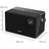 Evvoli Portable Wireless Retro Bluetooth Speaker With 50W Heavy Bass Speaker for Home, Outdoor, Office and Party, EVAUD-RB51B, Black