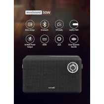 Evvoli Portable Wireless Retro Bluetooth Speaker With 50W Heavy Bass Speaker for Home, Outdoor, Office and Party, EVAUD-RB51B, Black