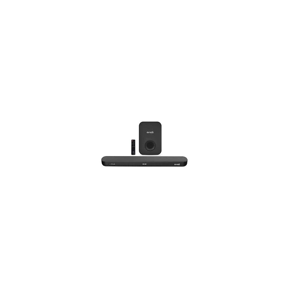 Evvoli 2.1ch Soundbar With Wireless Subwofer, Bluetooth And LED Display 320W, EVAUD-SB321B, Black