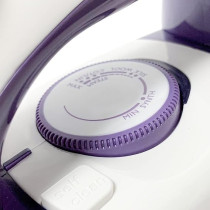 Evvoli Steam Iron 2800W With Ceramic Soleplate Auto Shut-Off With Anti-Drip, White with Purple, EVIR-5MP