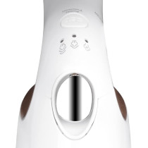 Evvoli Portable Steam Iron With 8 Streaming Holes, Base Stand, 2mm Thick Non-Stick Ceramic Soleplate, 1000W - EVIR-PGS1000G, White